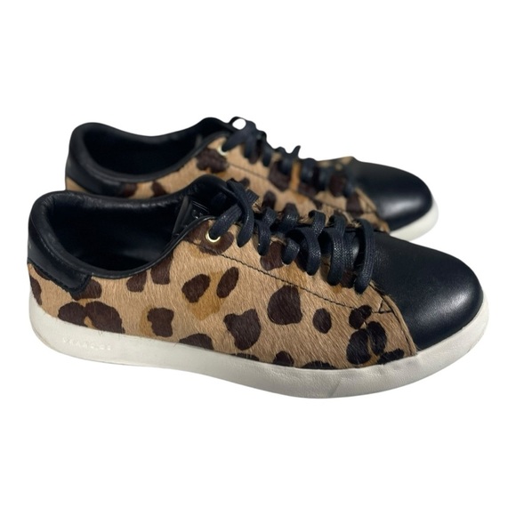 Cole Haan Grand Pro Animal Print Calf Hair/Leather Sneakers Size-6B - Picture 1 of 9